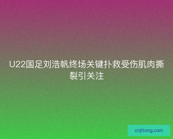 U22国足刘浩帆终场关键扑救受伤肌肉撕裂引关注
