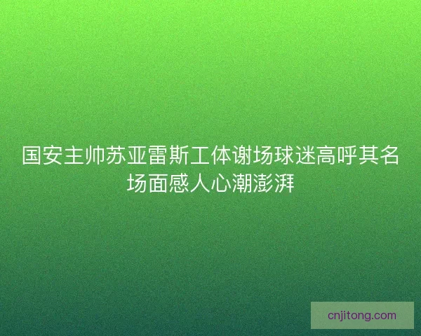 国安主帅苏亚雷斯工体谢场球迷高呼其名场面感人心潮澎湃
